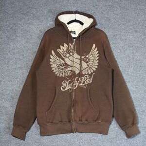 Vintage Eminem Shady LTD Hoodie Mens M Brown Grunge Thermal Lined Hip Hop Rare‎